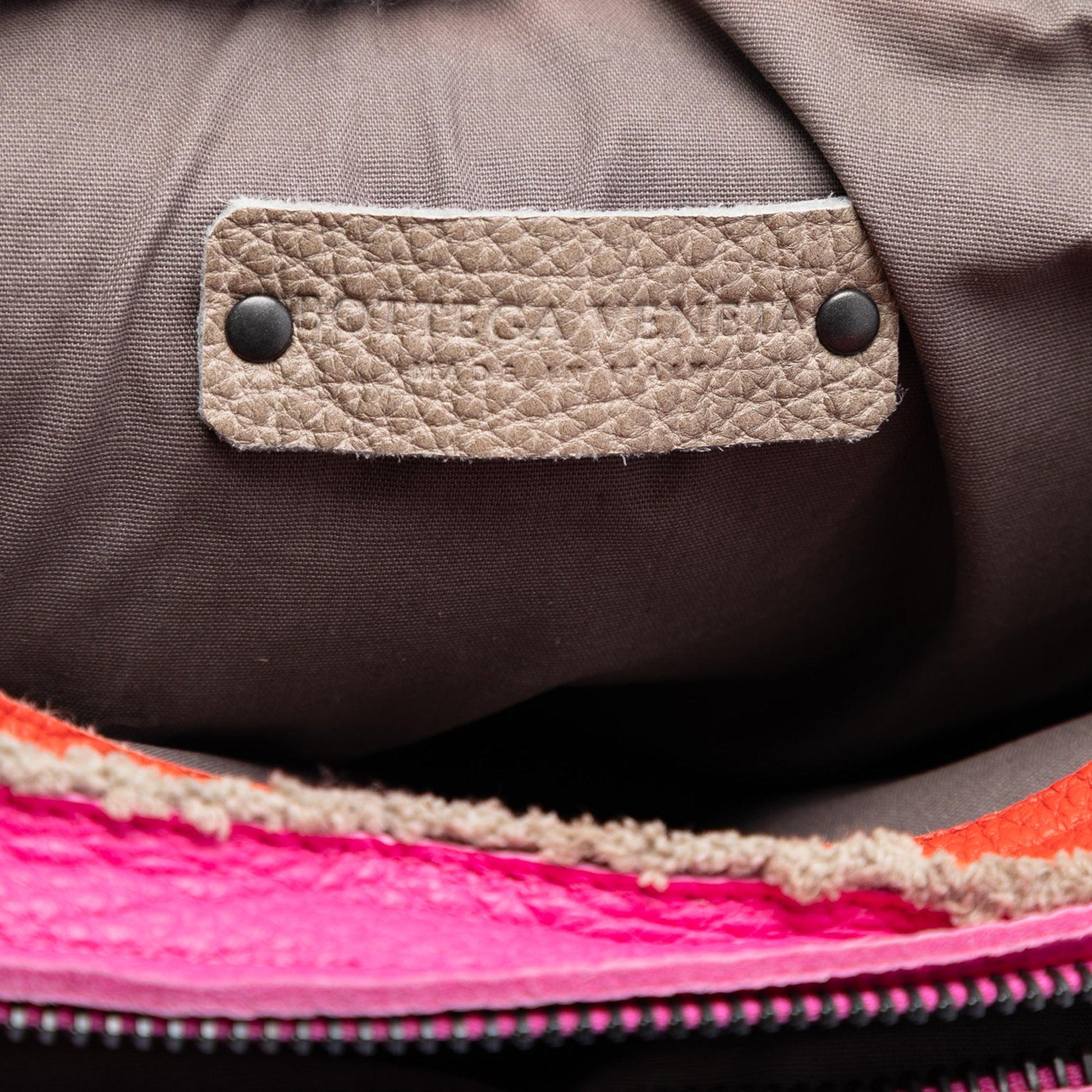 Bottega Veneta Multicolor Pebbled Leather Double Zip Satchel
