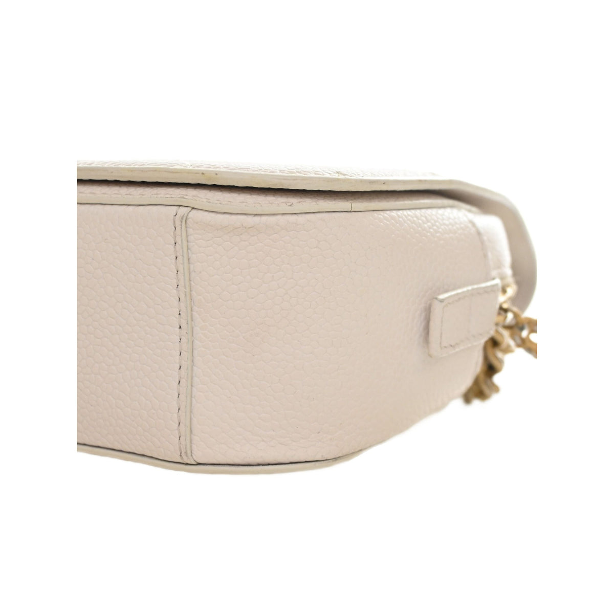 Chanel CC Quilted Caviar Turnlock Full Flap — White