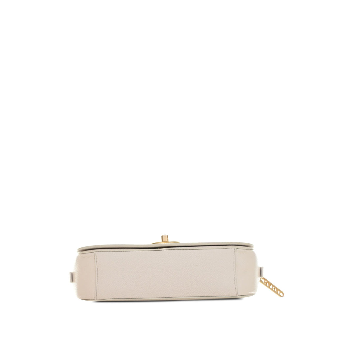Chanel CC Quilted Caviar Turnlock Full Flap — White