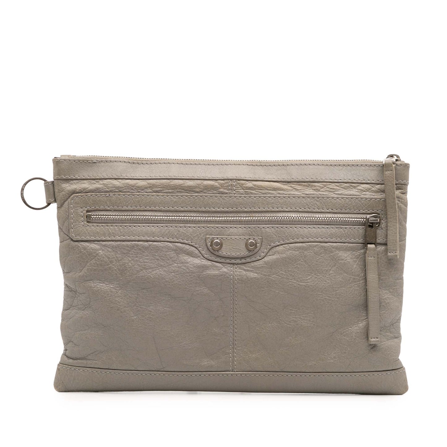 Balenciaga Lambskin Motocross Classic Clip M Clutch