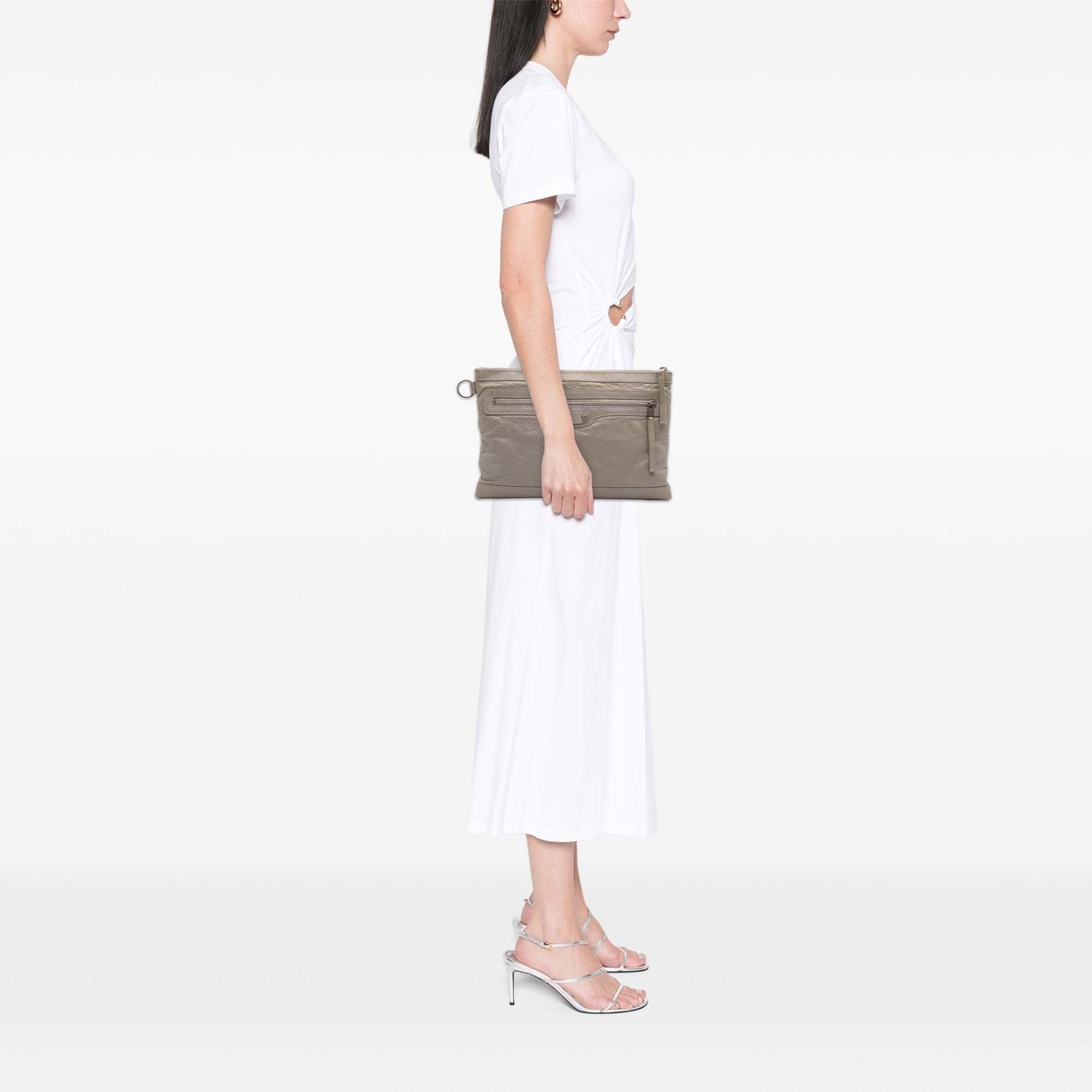 Balenciaga Lambskin Motocross Classic Clip M Clutch