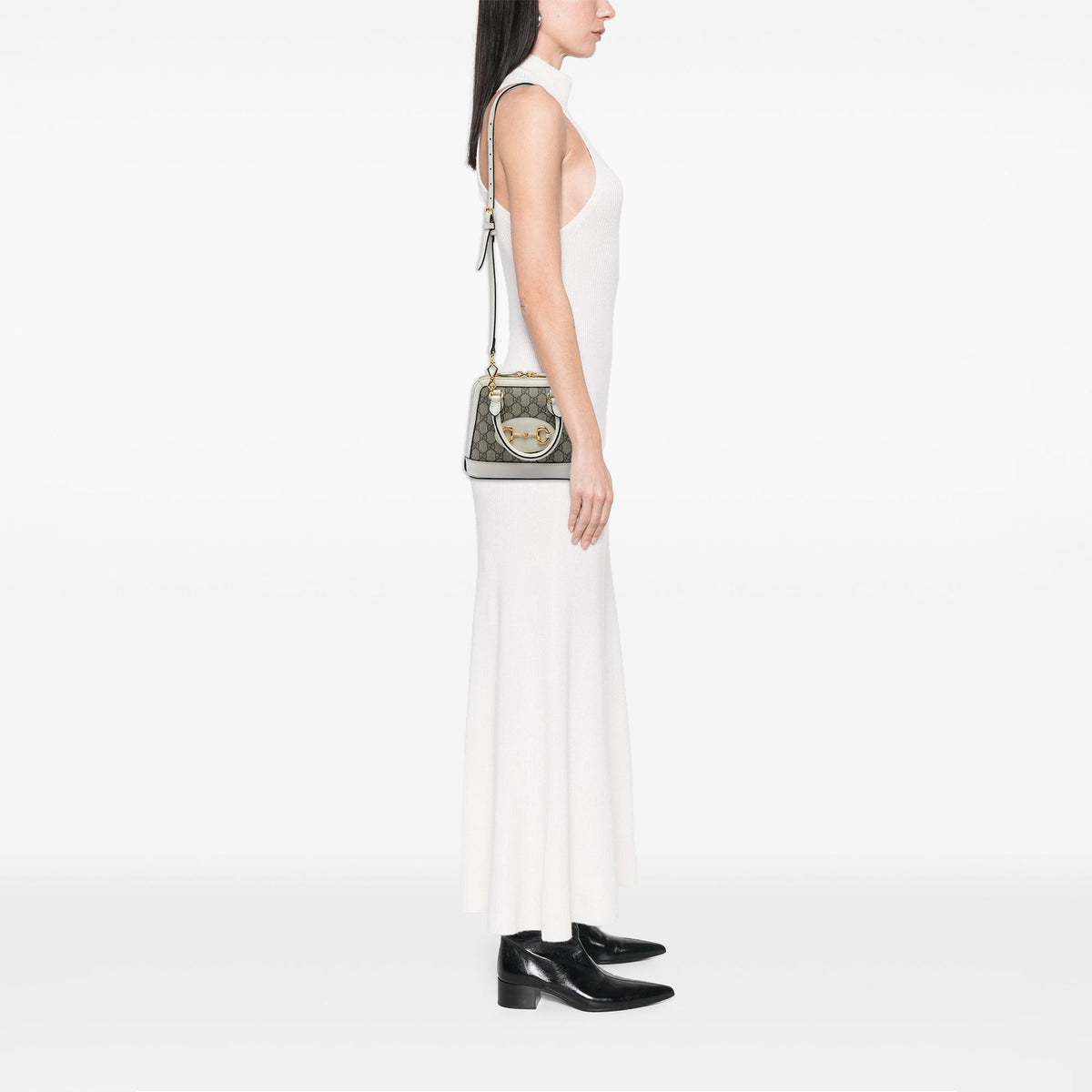 Gucci Mini GG Supreme Horsebit 1955 Top Handle Bag