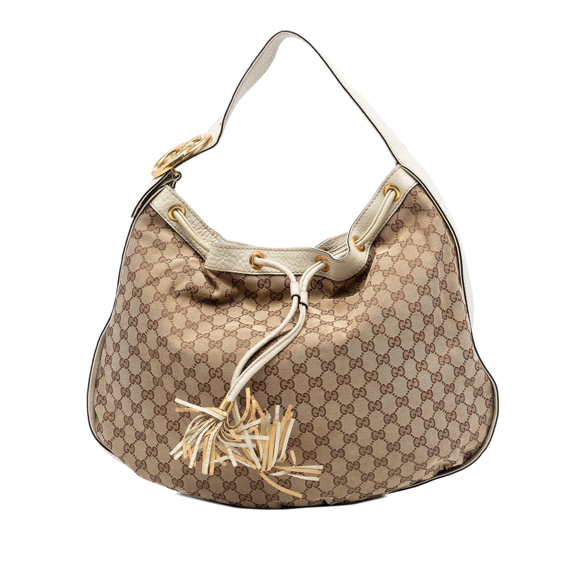 GG Canvas Interlocking Icon Drawstring Hobo
