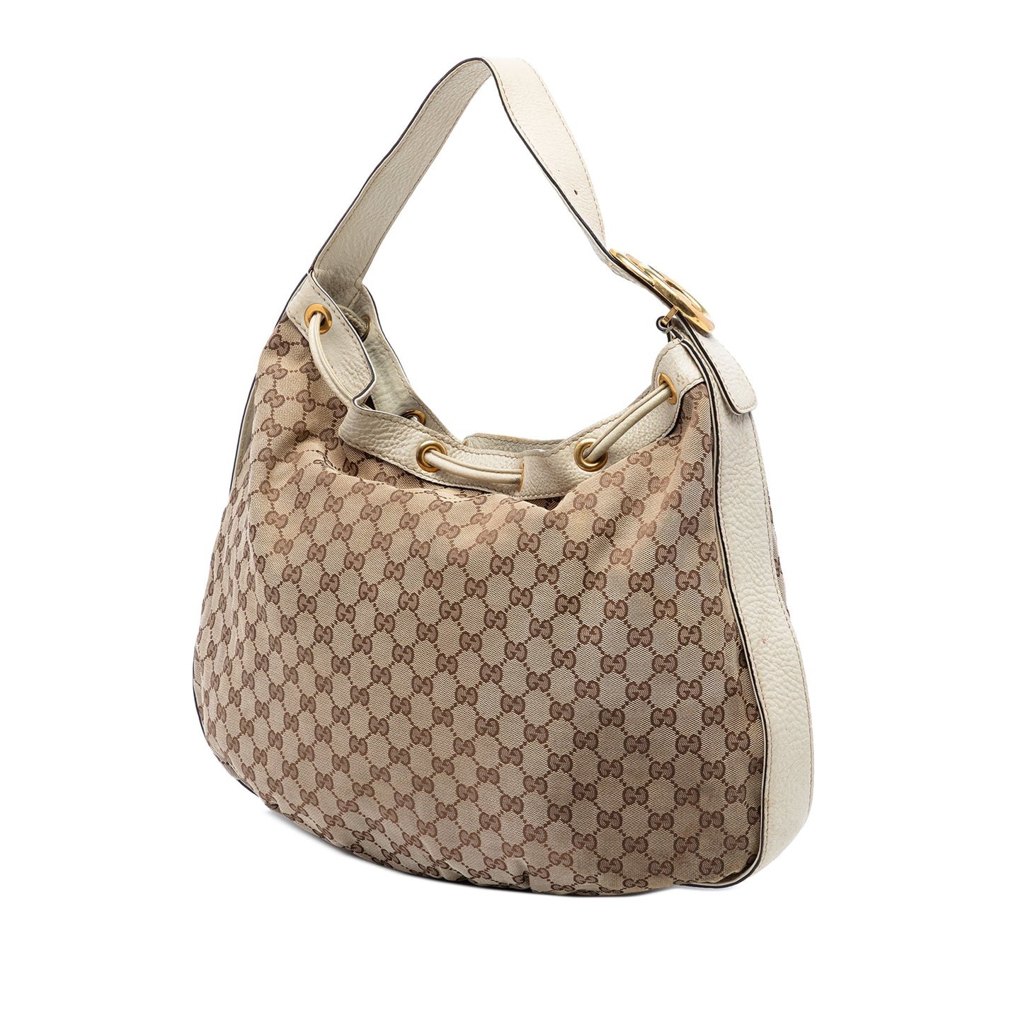 GG Canvas Interlocking Icon Drawstring Hobo