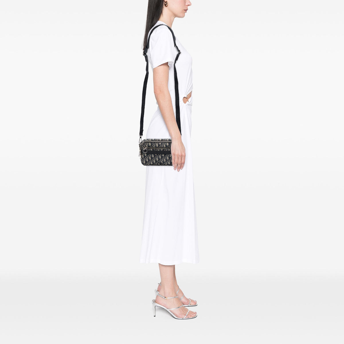 Dior Mini Oblique Canvas Safari Crossbody — Blue
