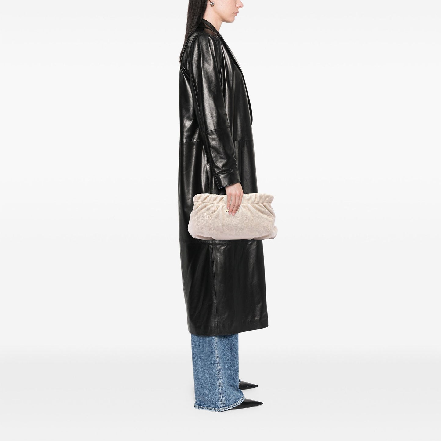 Prada Vitello Daino Ruched Clutch