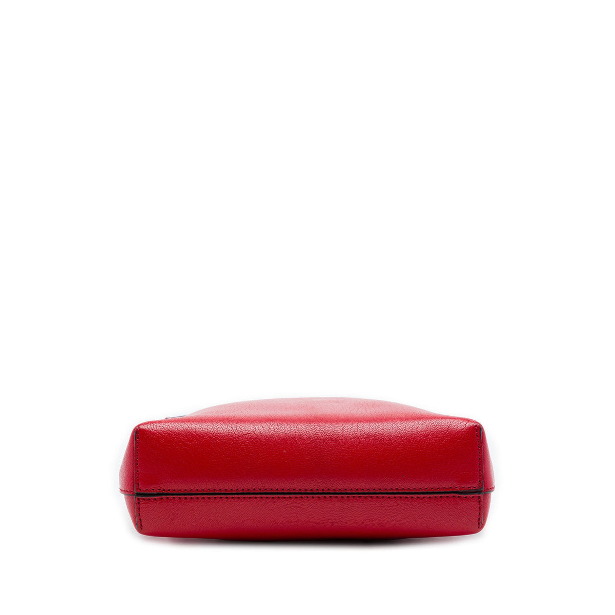 LOEWE Grained Leather Anagram Asymmetric Crossbody — Red
