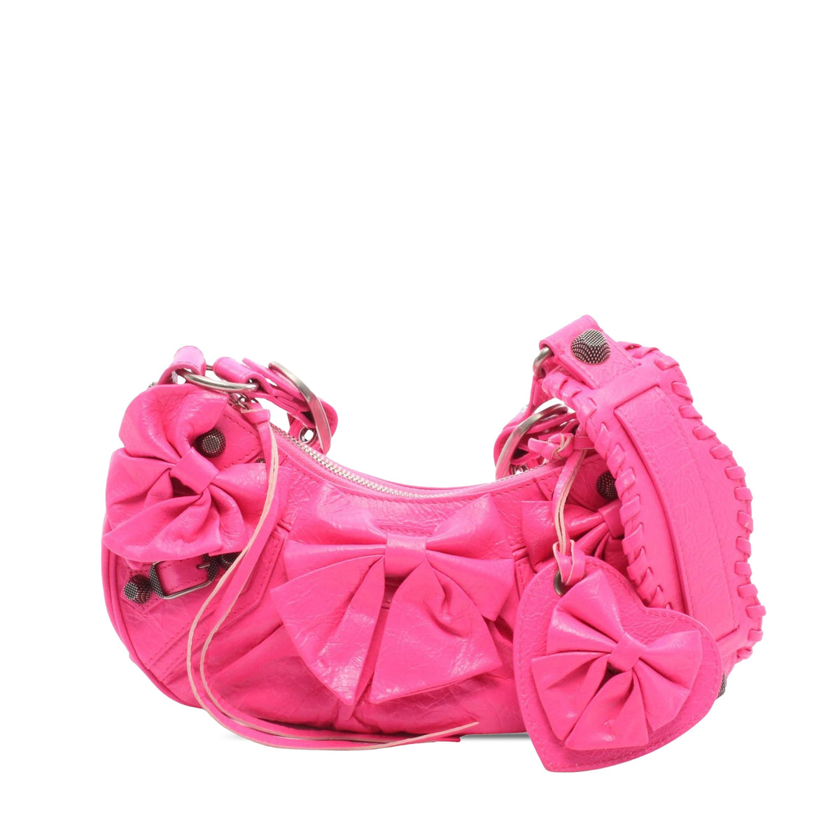 Balenciaga XS Le Cagole Ribbon Shoulder Bag — Pink
