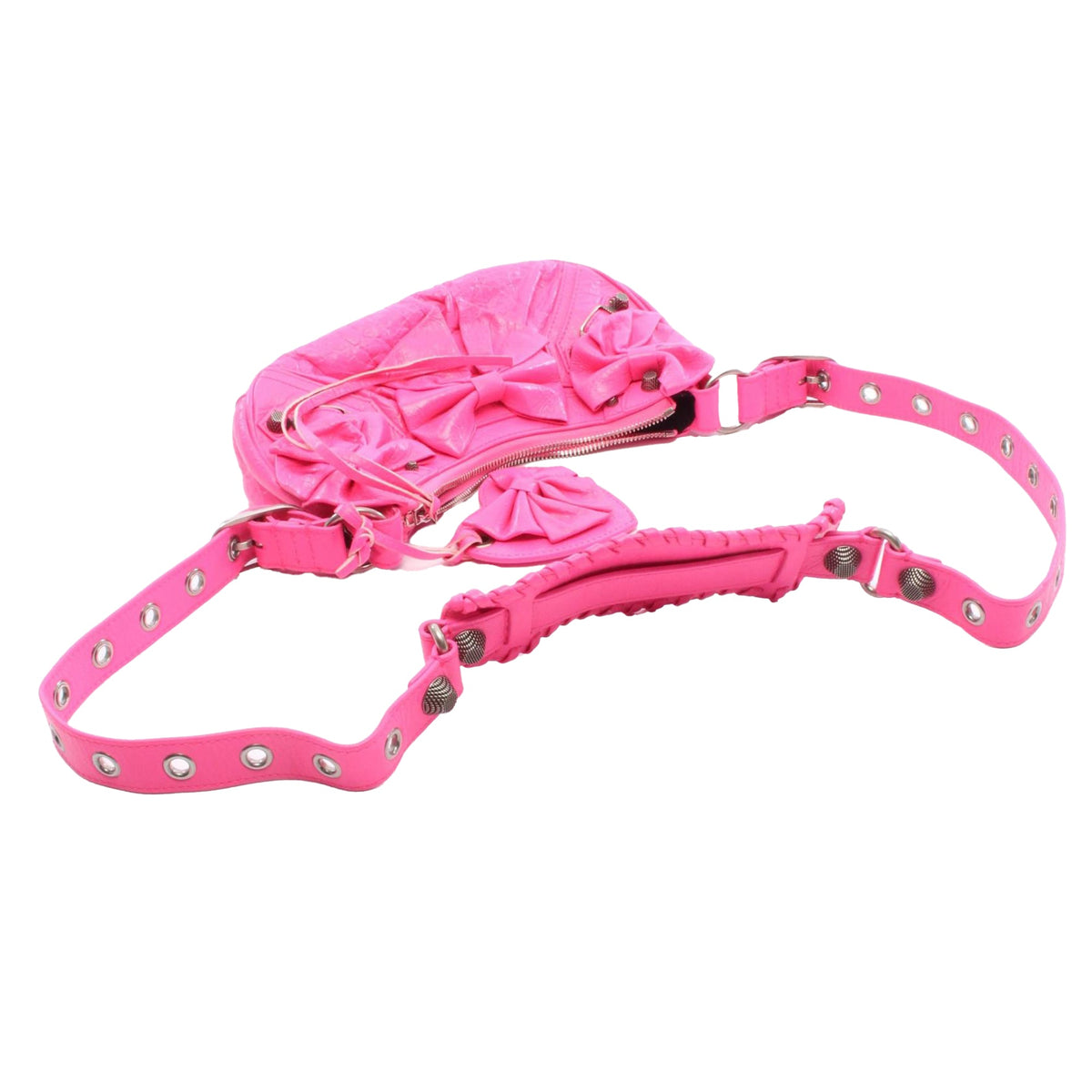 Balenciaga XS Le Cagole Ribbon Shoulder Bag — Pink