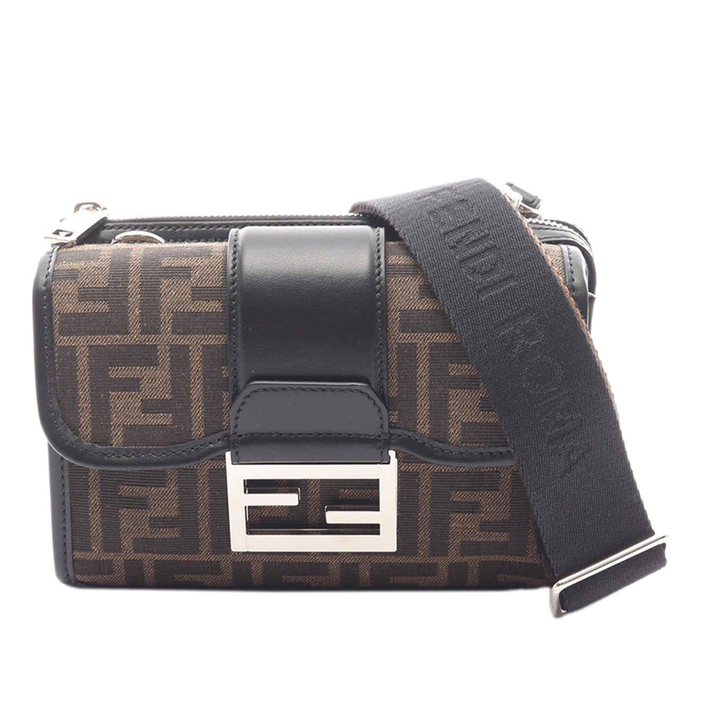 Fendi Zucca Canvas Double Baguette Crossbody