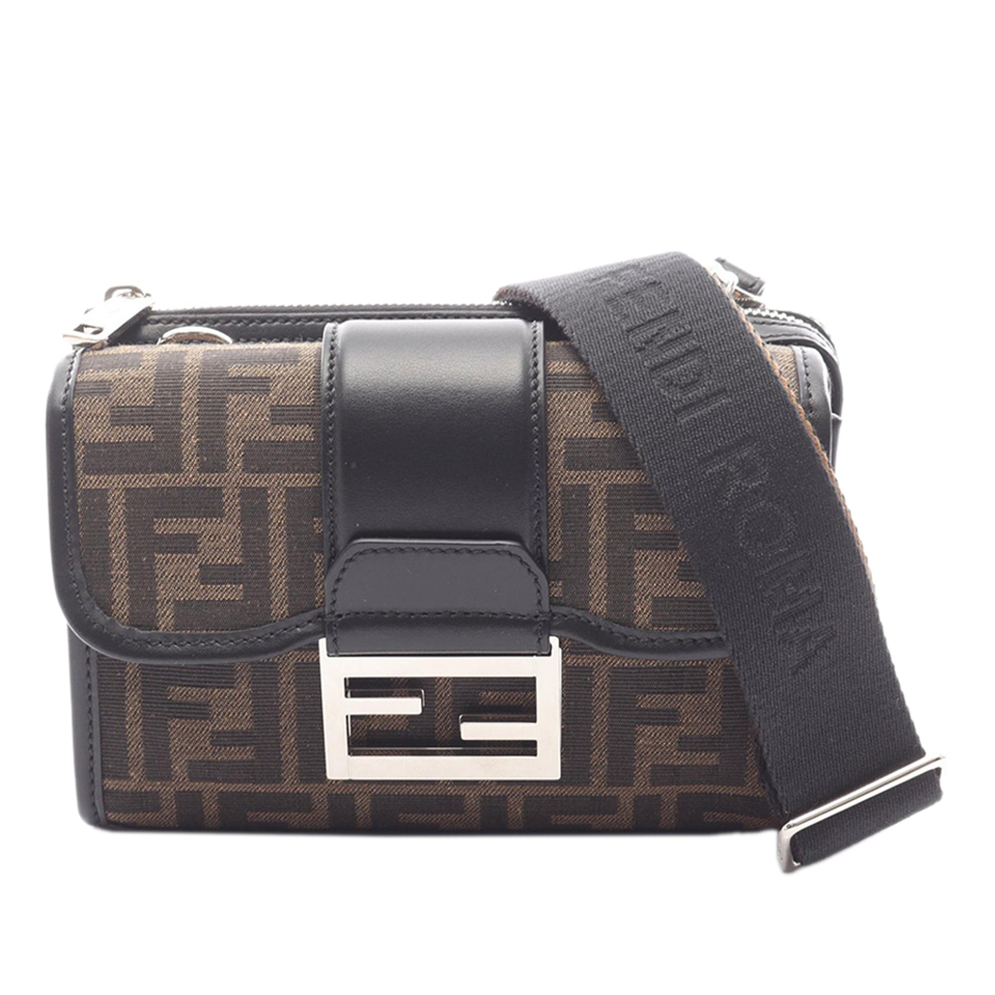 Fendi Zucca Canvas Double Baguette Crossbody