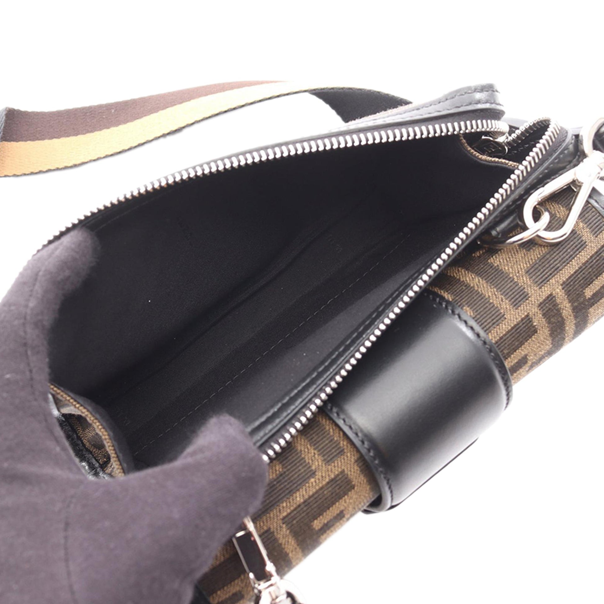 Fendi Zucca Canvas Double Baguette Crossbody