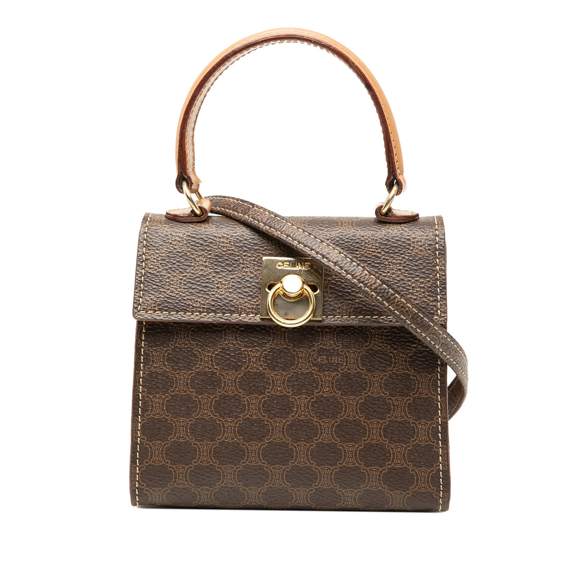 Celine Mini Macadam Coated Canvas Top Handle Bag