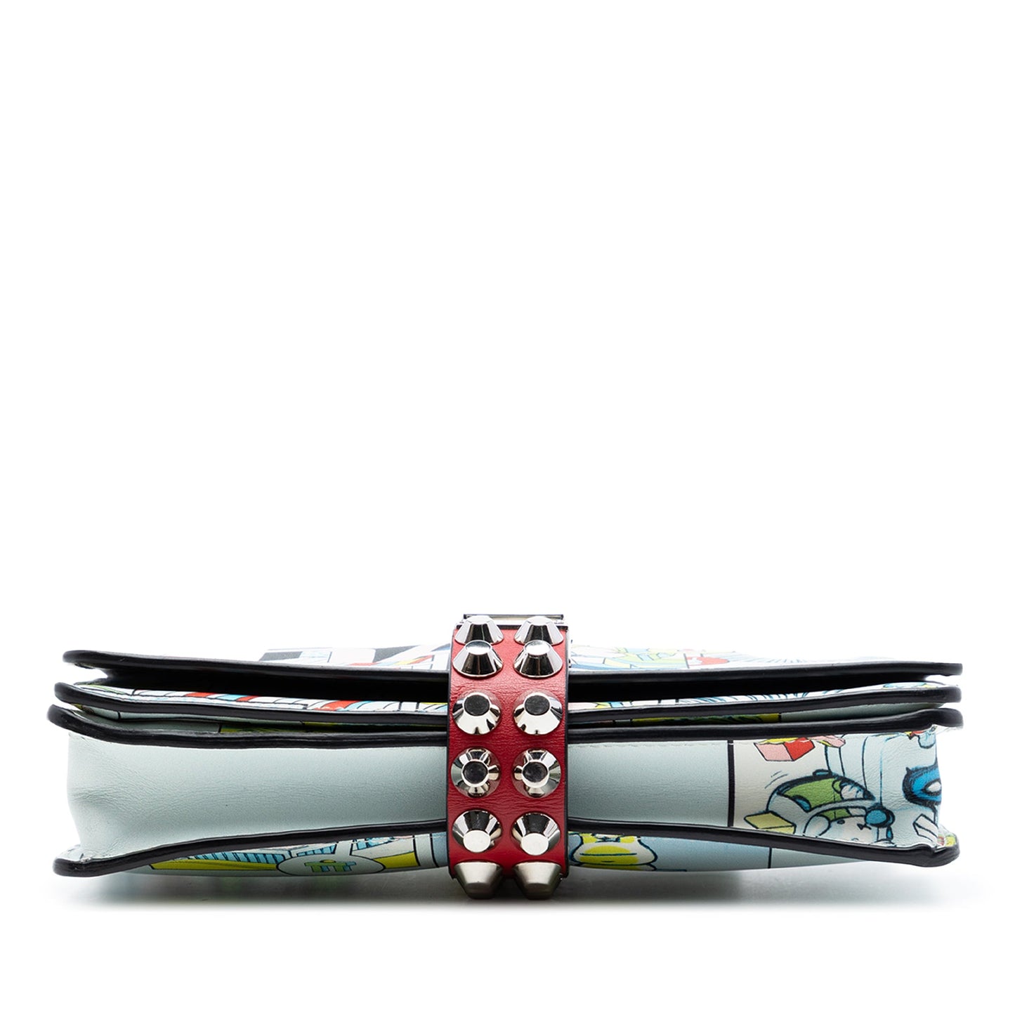 Prada Comic Print Studded Leather Elektra Clutch