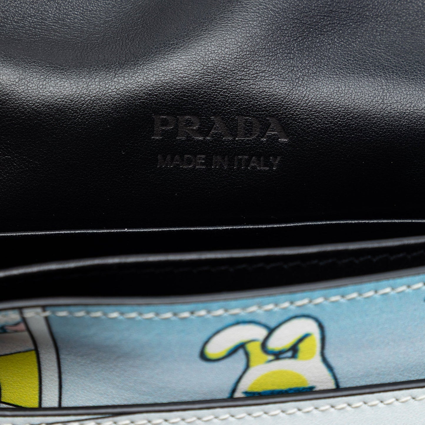 Prada Comic Print Studded Leather Elektra Clutch
