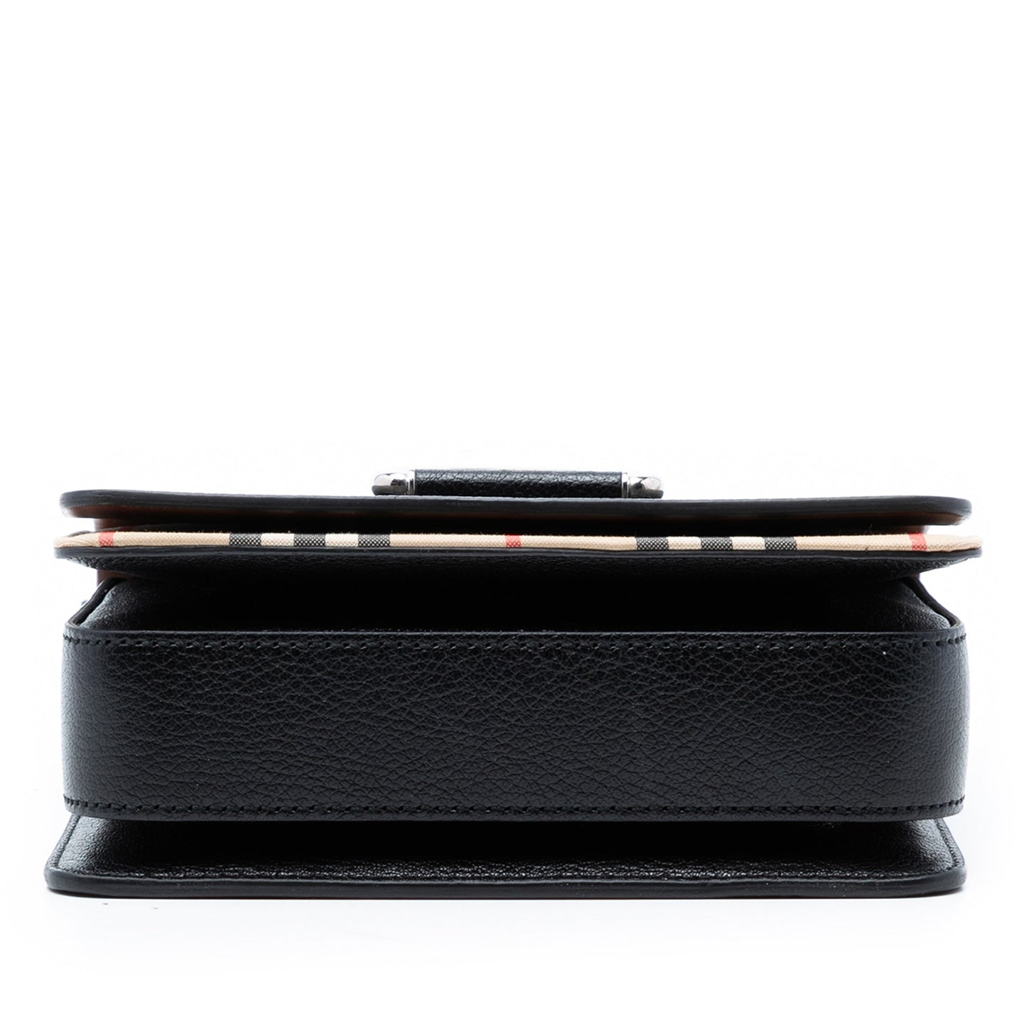 Small House Check Trimmed Goatskin D Ring Crossbody