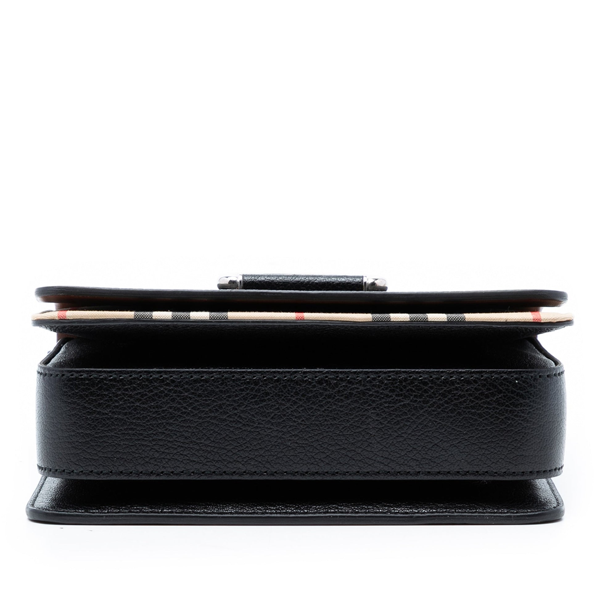 Small House Check Trimmed Goatskin D Ring Crossbody