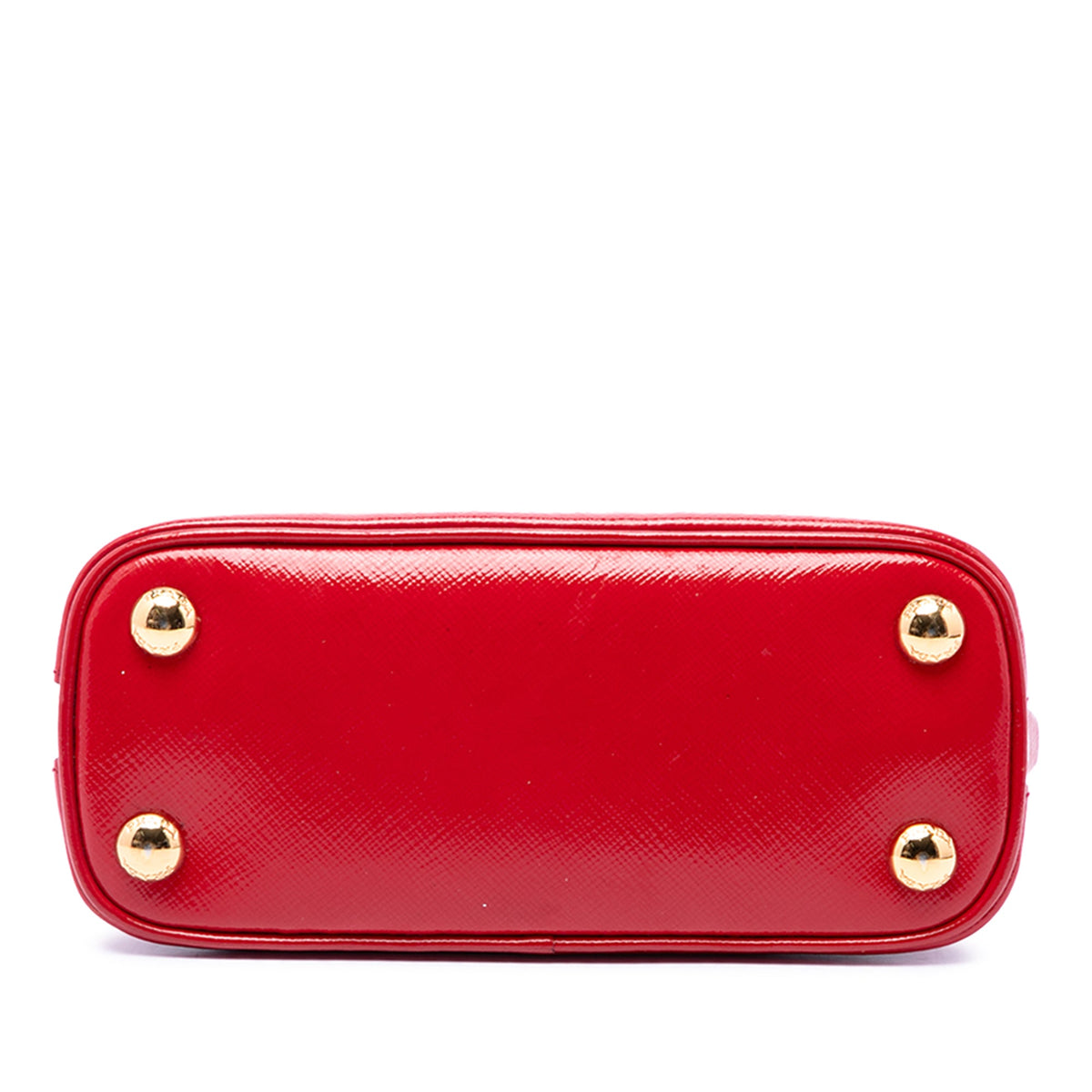 Prada Mini Saffiano Vernice Promenade Satchel — Red