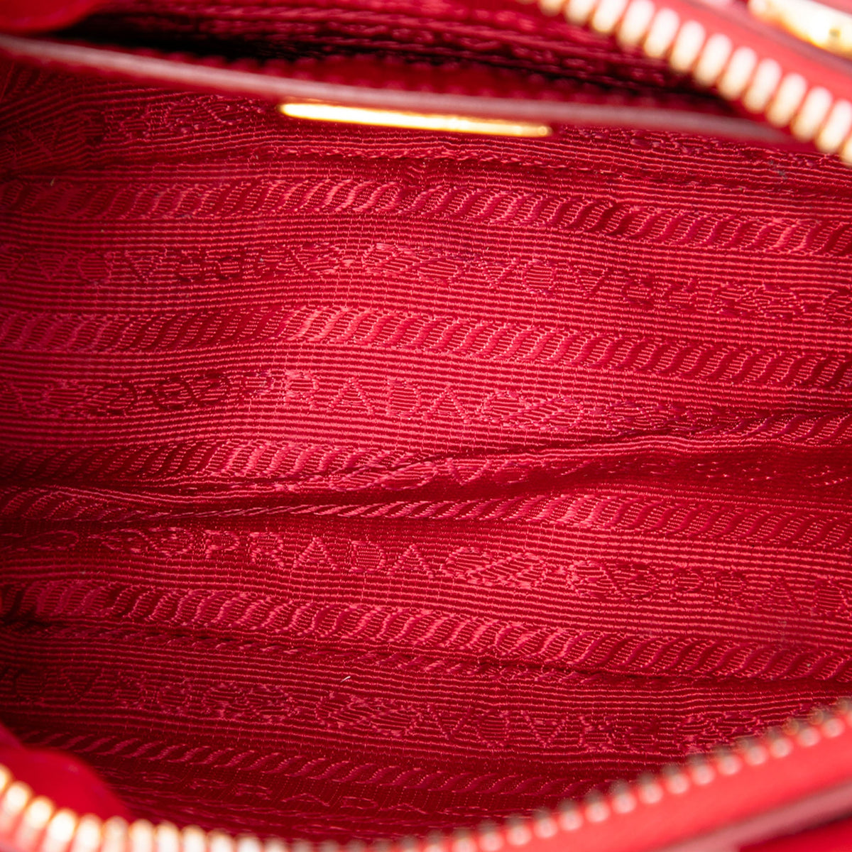 Prada Mini Saffiano Vernice Promenade Satchel — Red