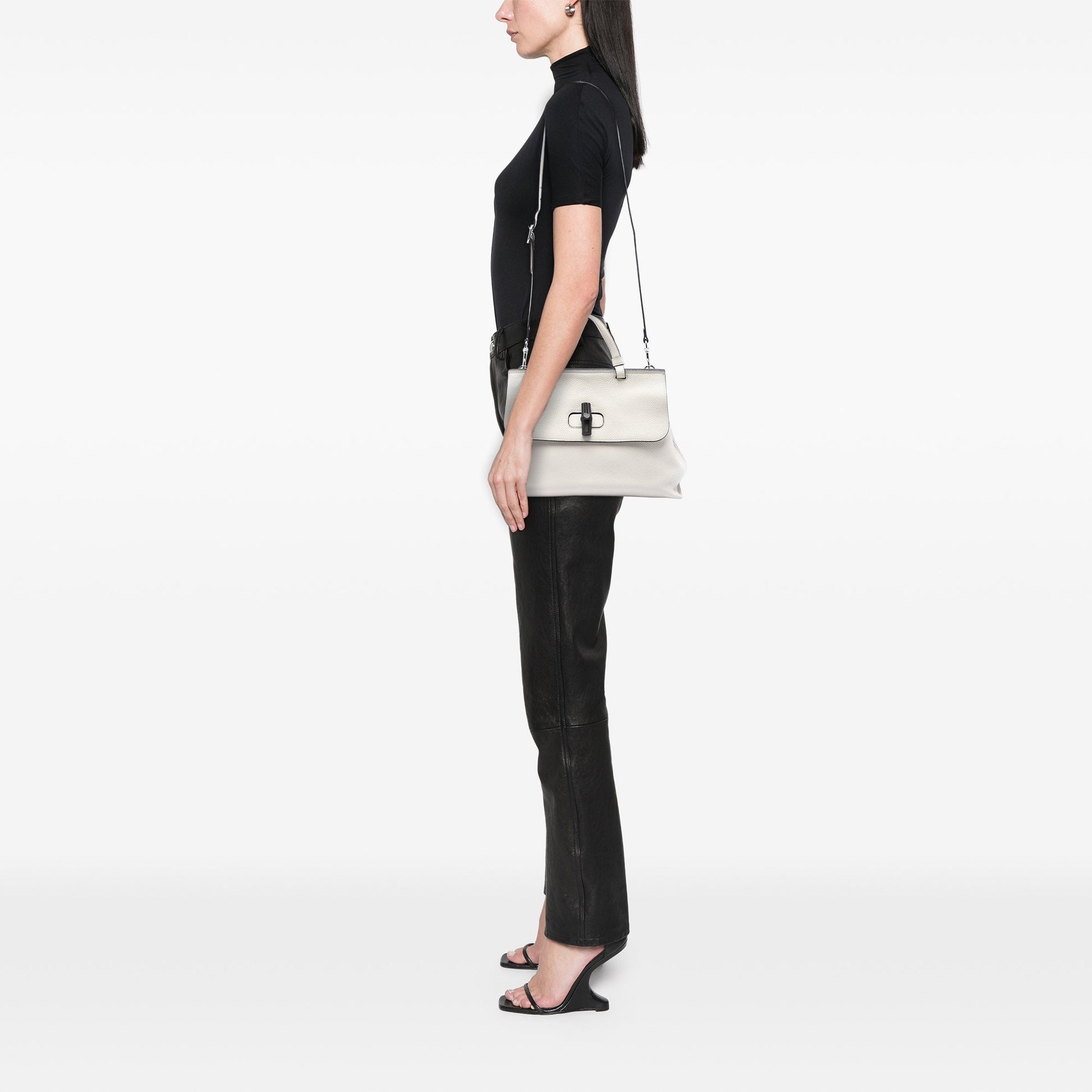 Gucci Medium Calfskin Bamboo Daily Satchel