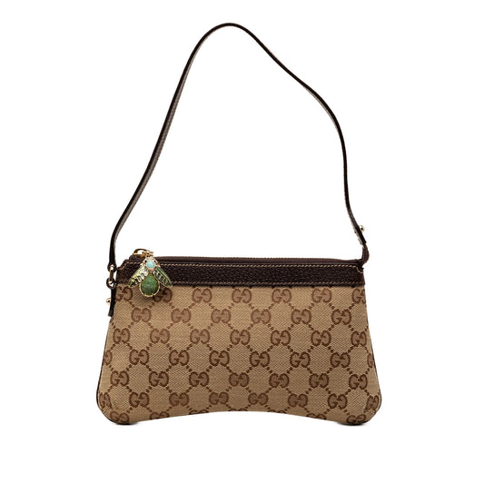 Gucci GG Canvas Bumble Bee Charm Pochette