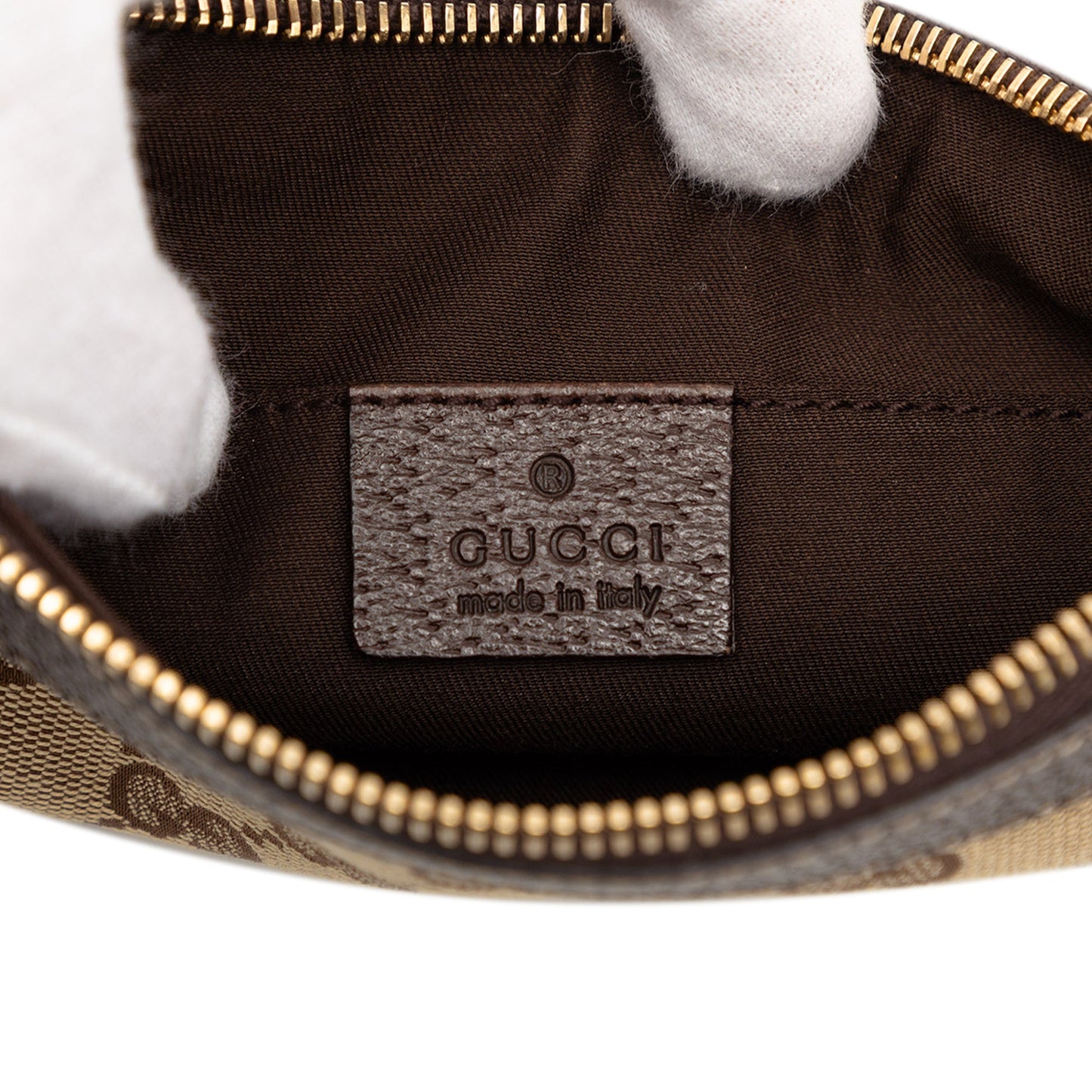 Gucci GG Canvas Bumble Bee Charm Pochette