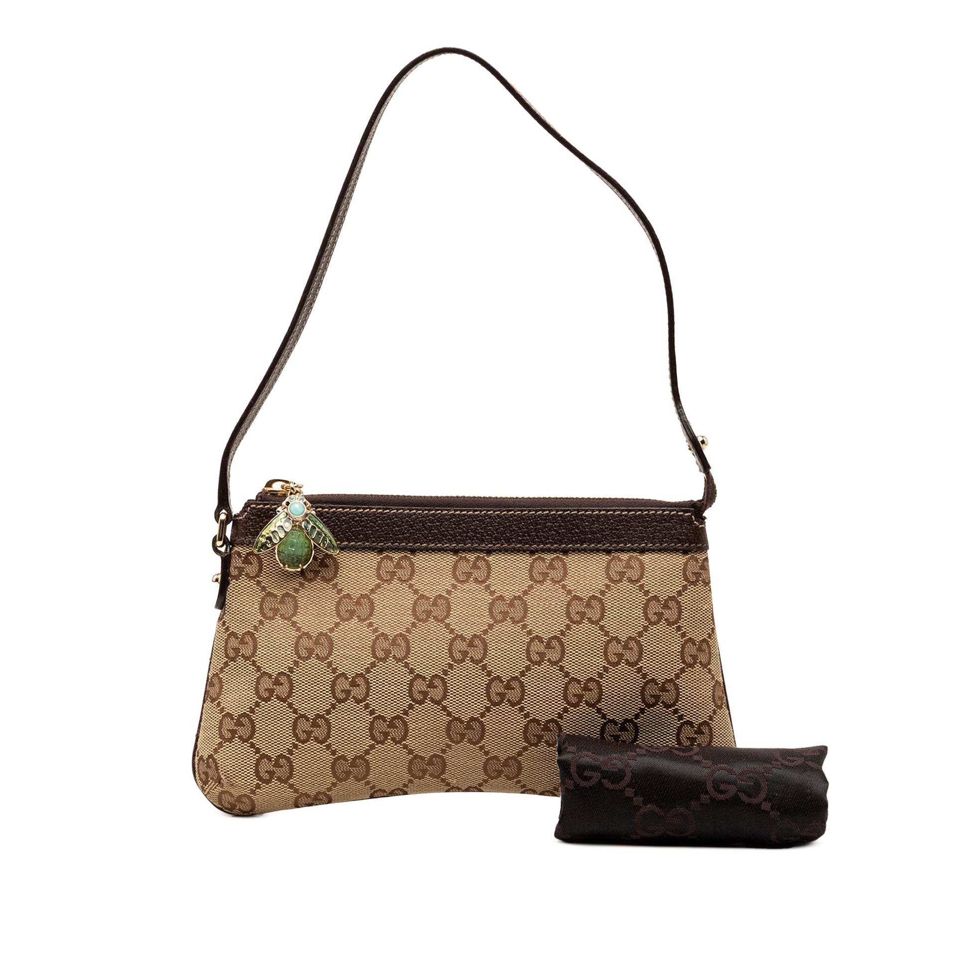 Gucci GG Canvas Bumble Bee Charm Pochette