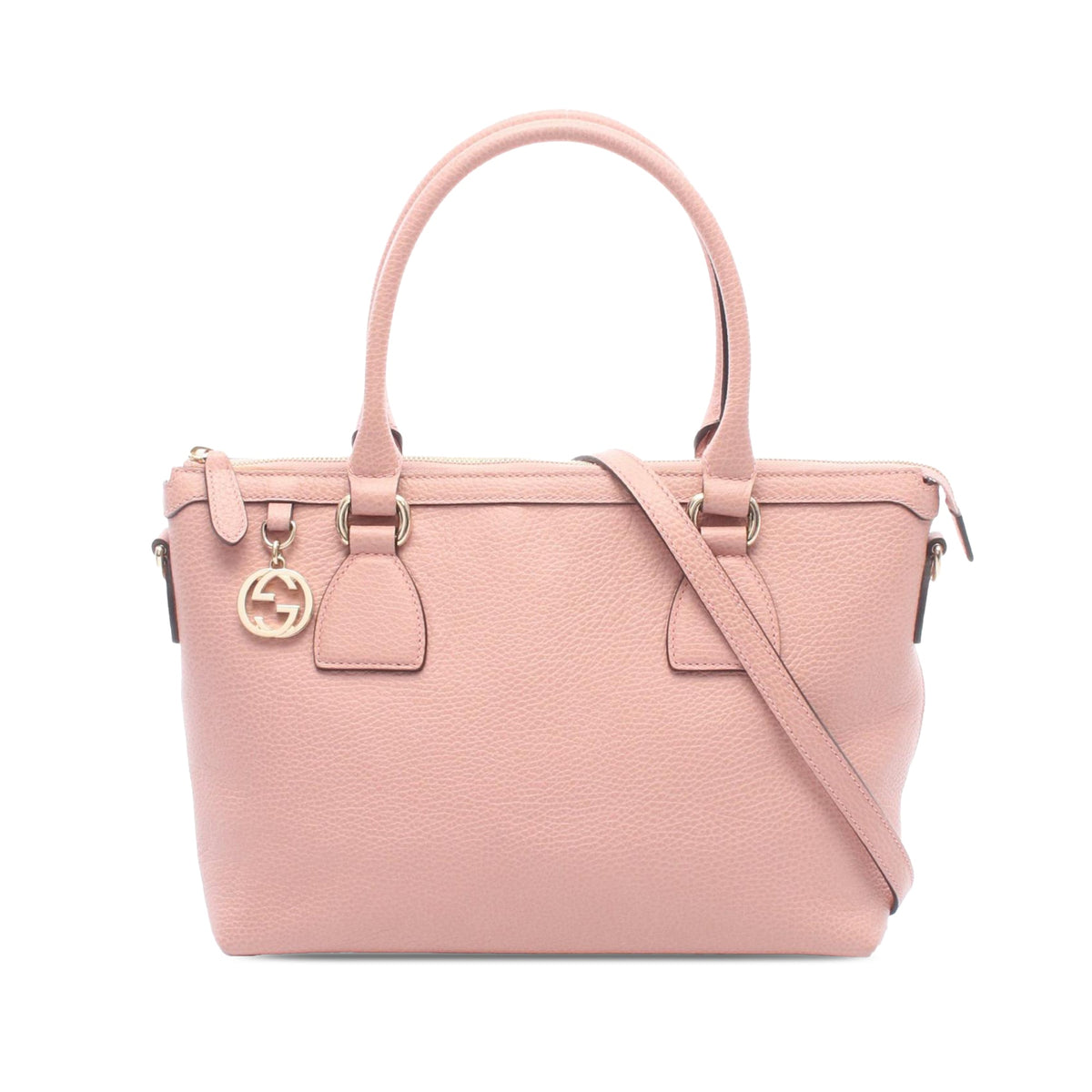 Gucci Grained Leather Interlocking G Satchel