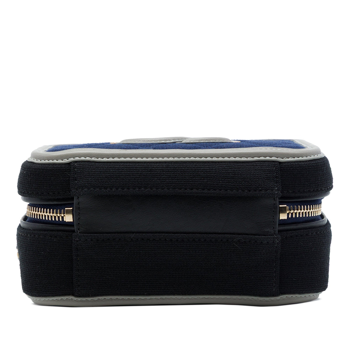 Chanel Small Tricolor Jersey CC Filigree Vanity Case — Blue
