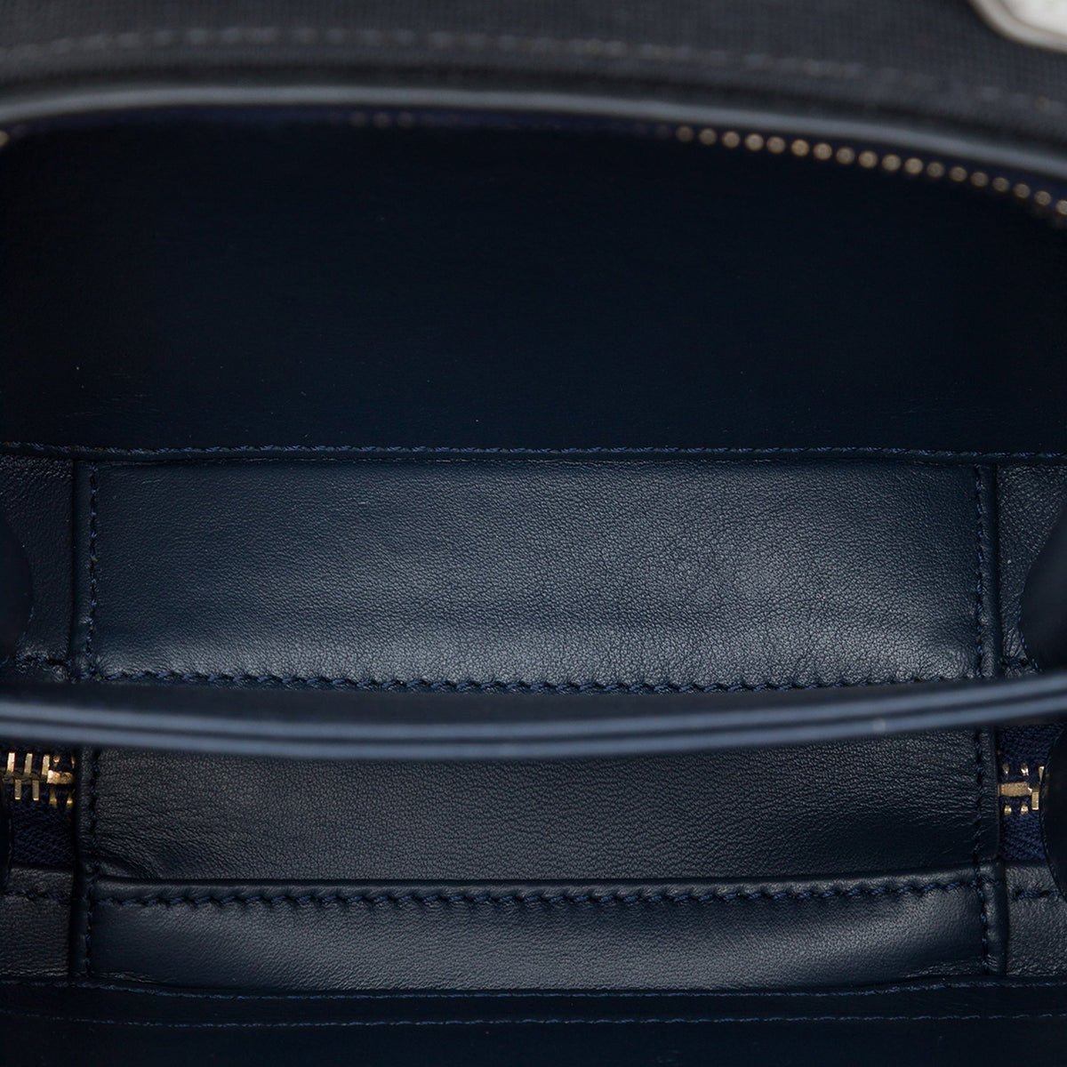 Chanel Small Tricolor Jersey CC Filigree Vanity Case — Blue