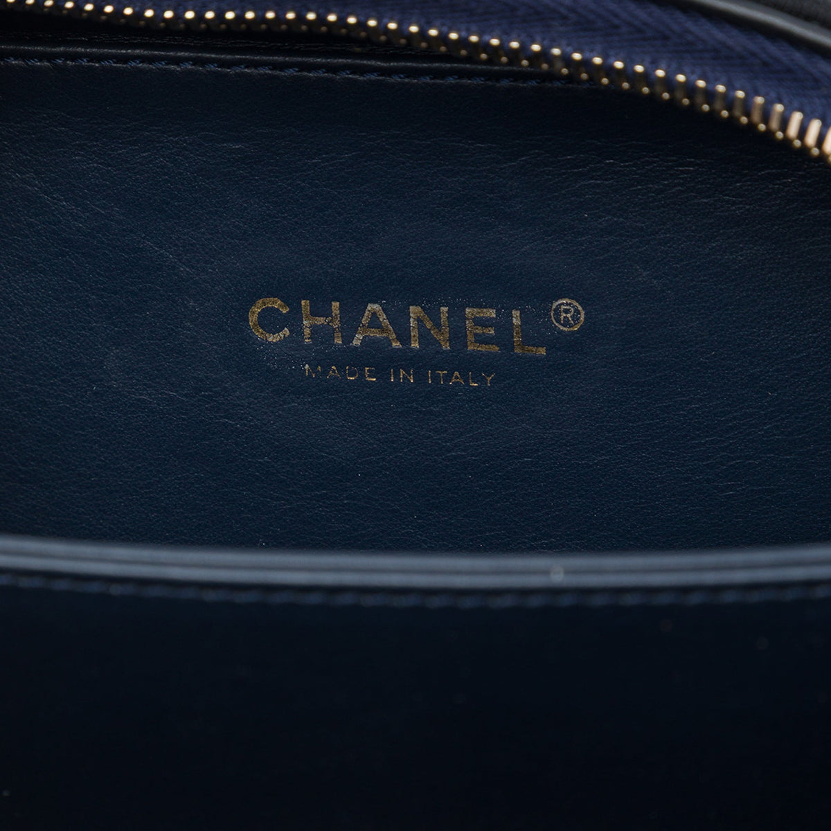 Chanel Small Tricolor Jersey CC Filigree Vanity Case — Blue