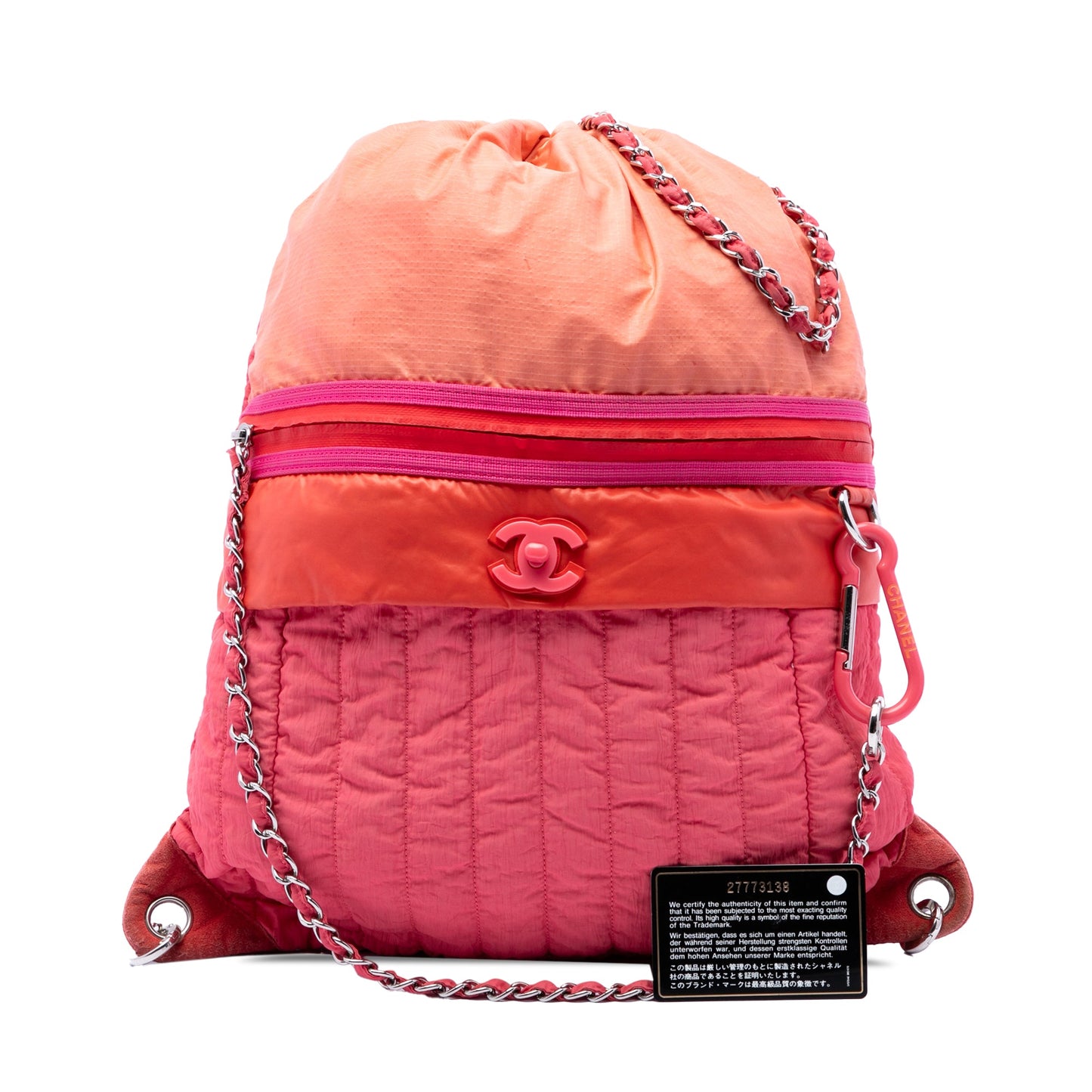 Chanel Large CC Multicolor Vertical Quilted Nylon Coco Neige Convertible Backpack