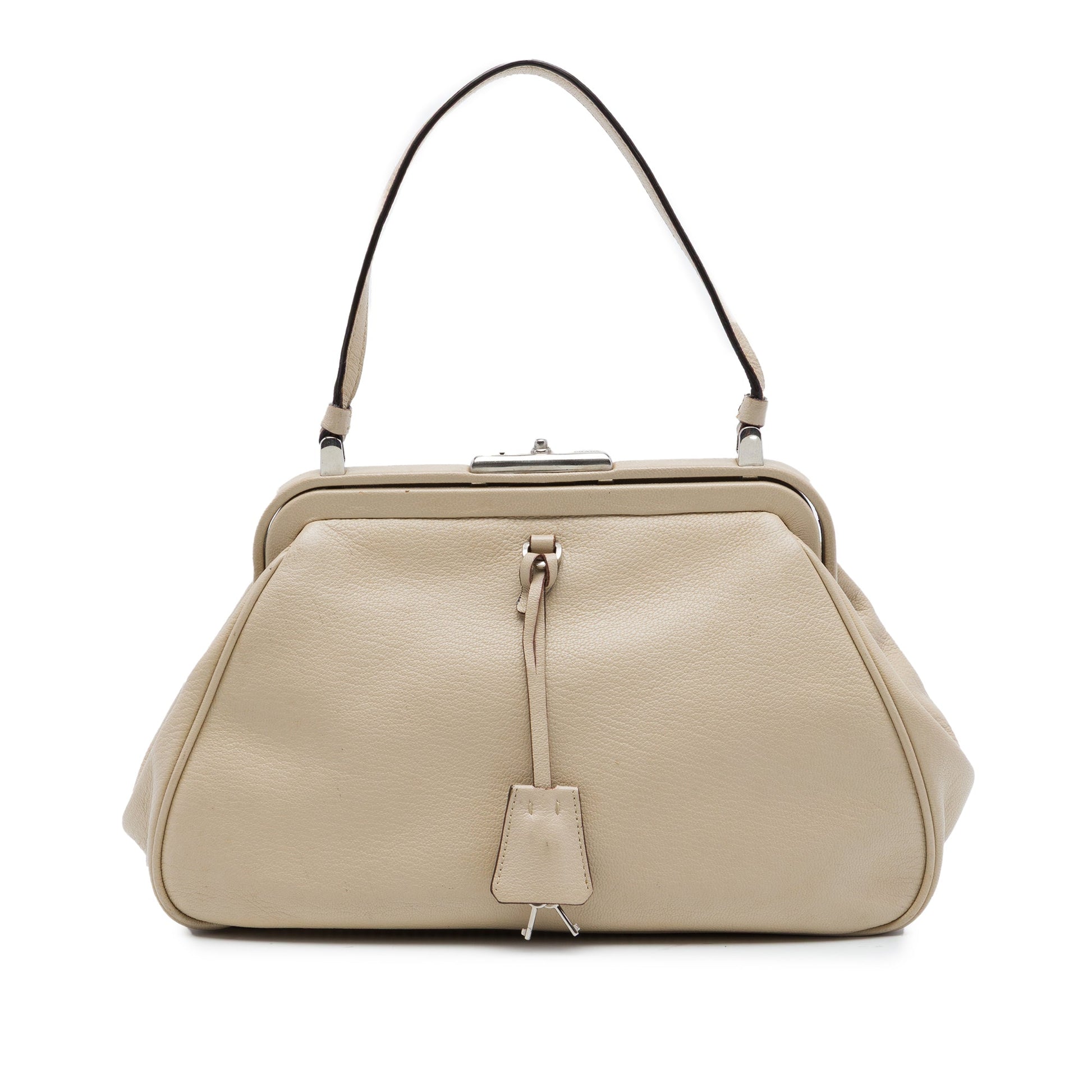 Prada Goatskin Madras Cerniera Frame Handbag