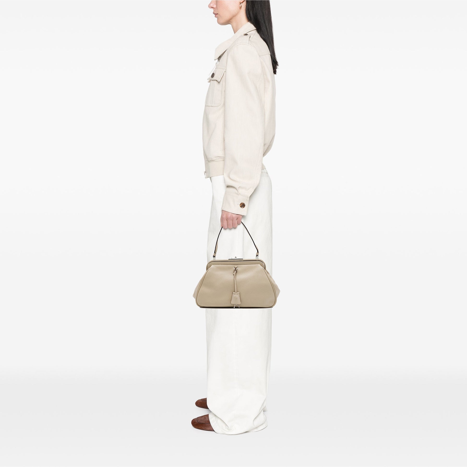 Prada Goatskin Madras Cerniera Frame Handbag