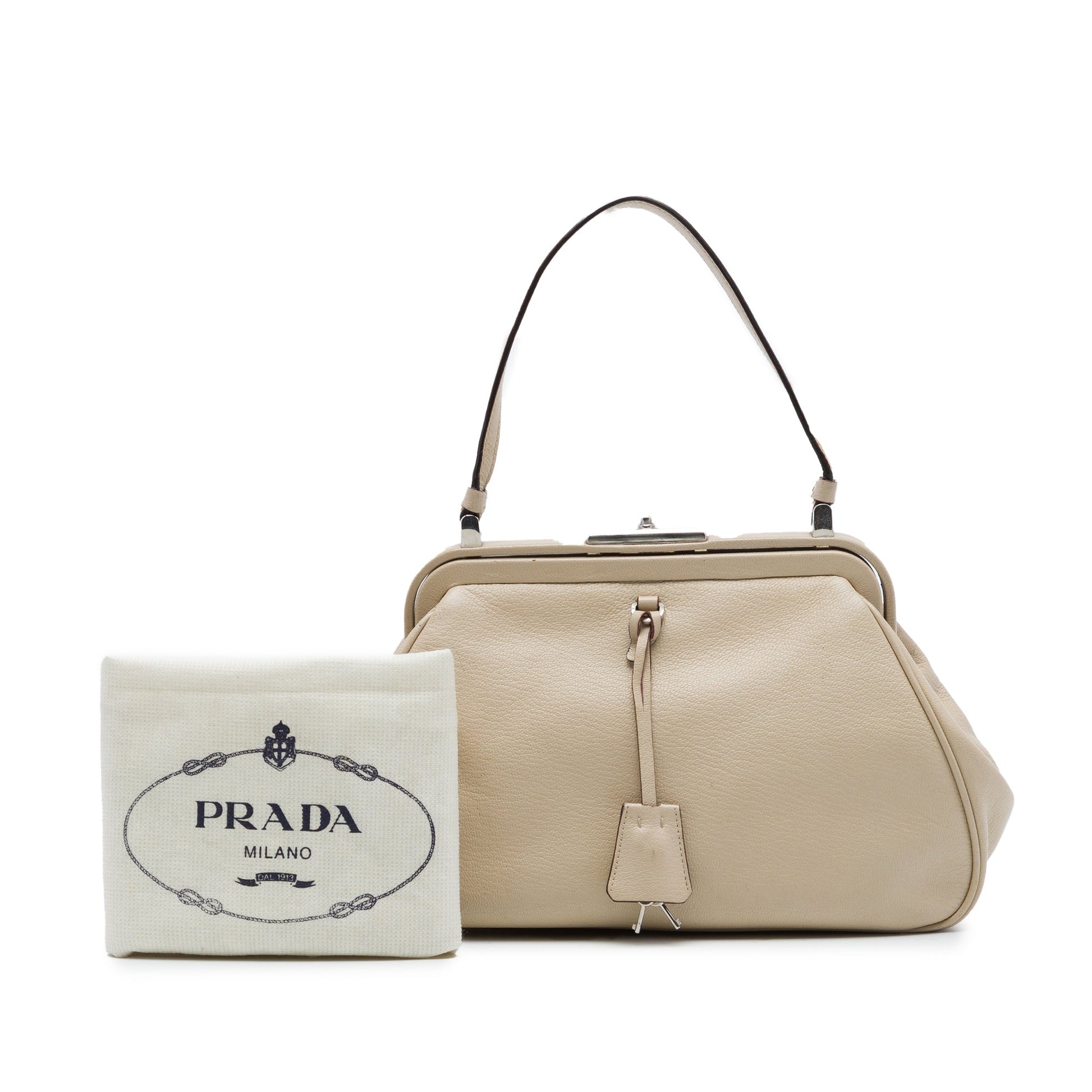 Prada Goatskin Madras Cerniera Frame Handbag