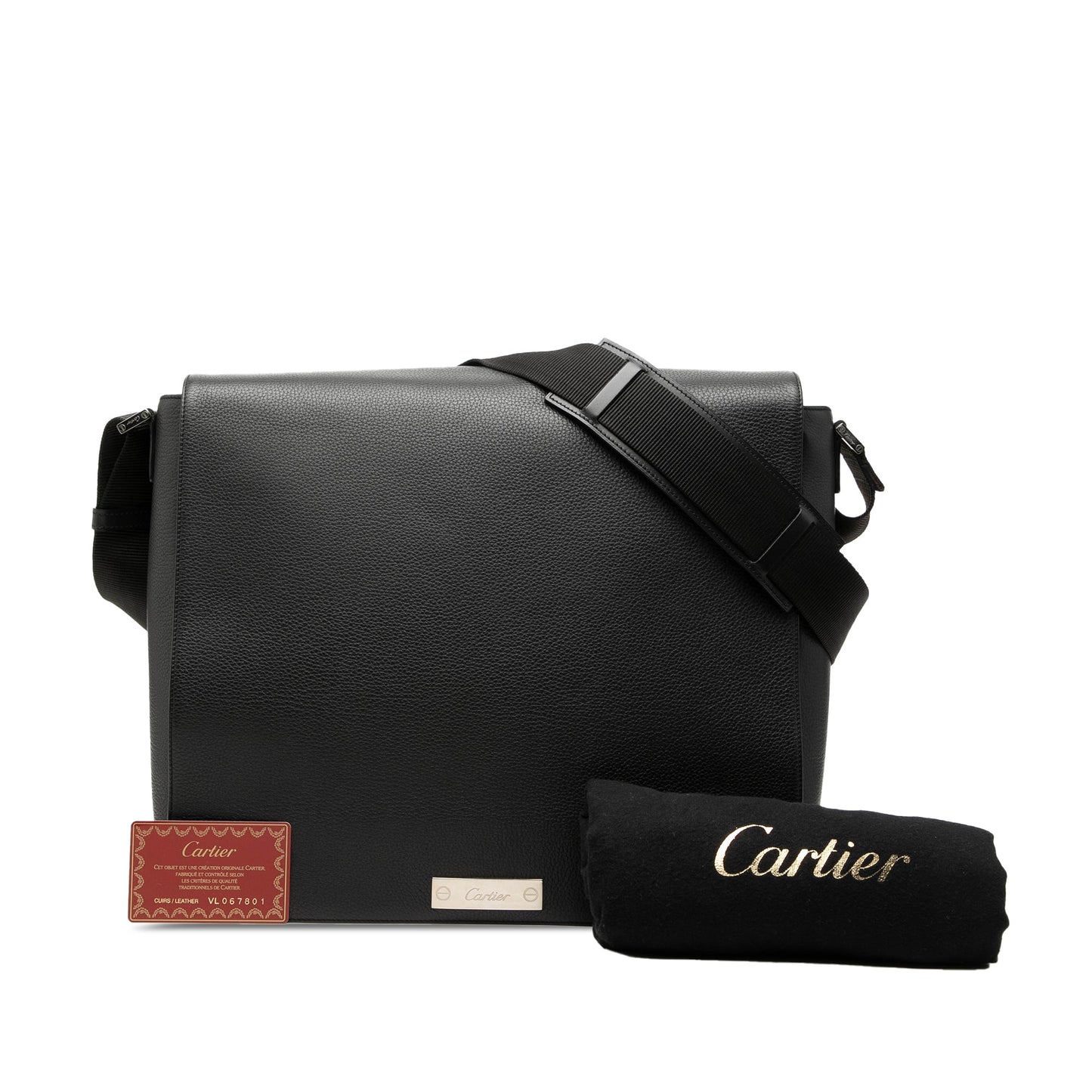 Cartier Grained Leather Pasha De Cartier Messenger Bag