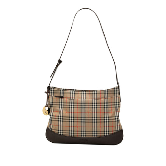 Burberry Haymarket Check Canvas Shoulder Bag