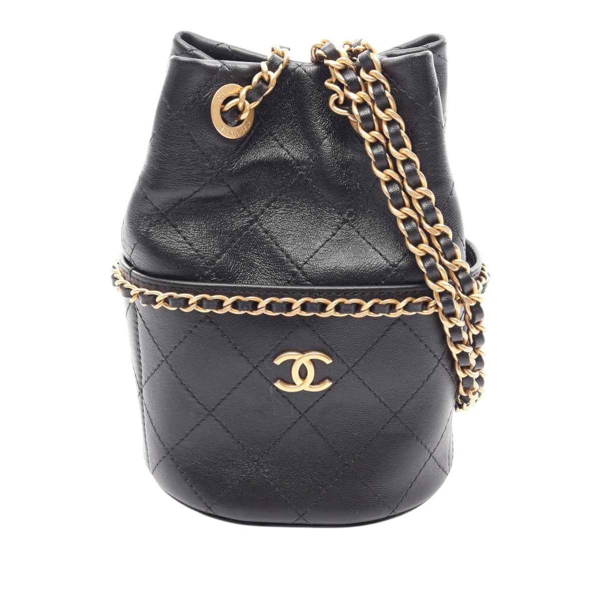 Chanel Small CC Quilted Lambskin Drawstring Bucket Bag