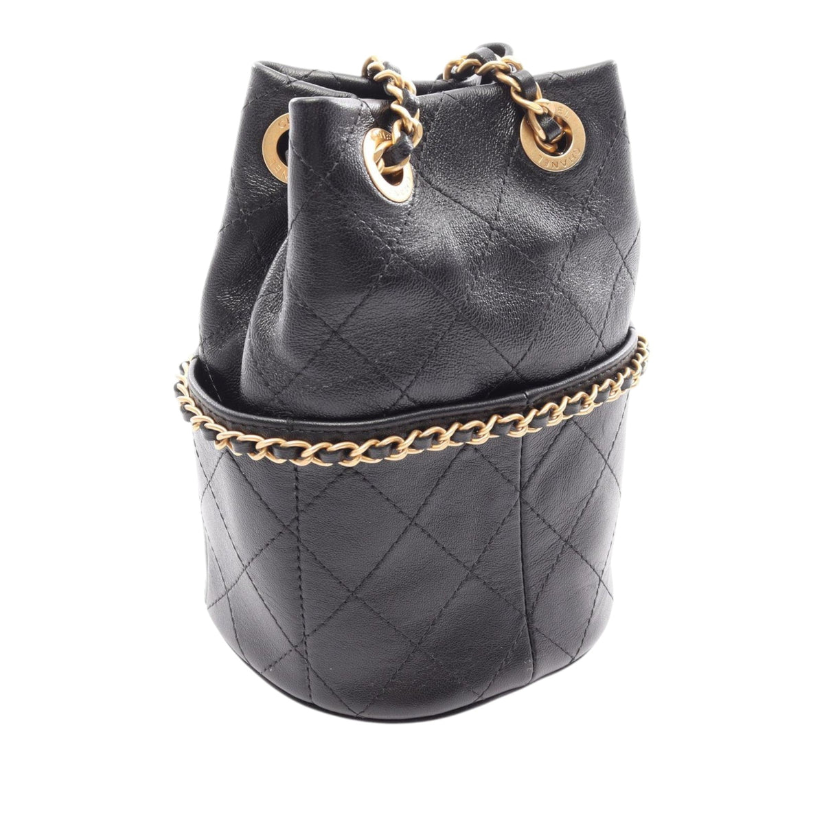 Chanel Small CC Quilted Lambskin Drawstring Bucket Bag
