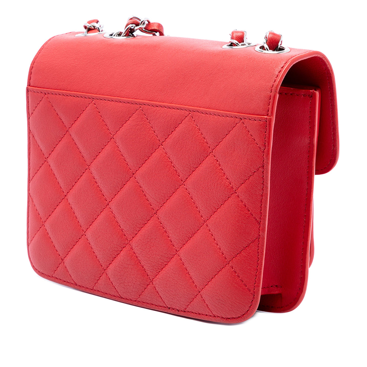 Chanel Mini Quilted Calfskin CC Box Flap — Red