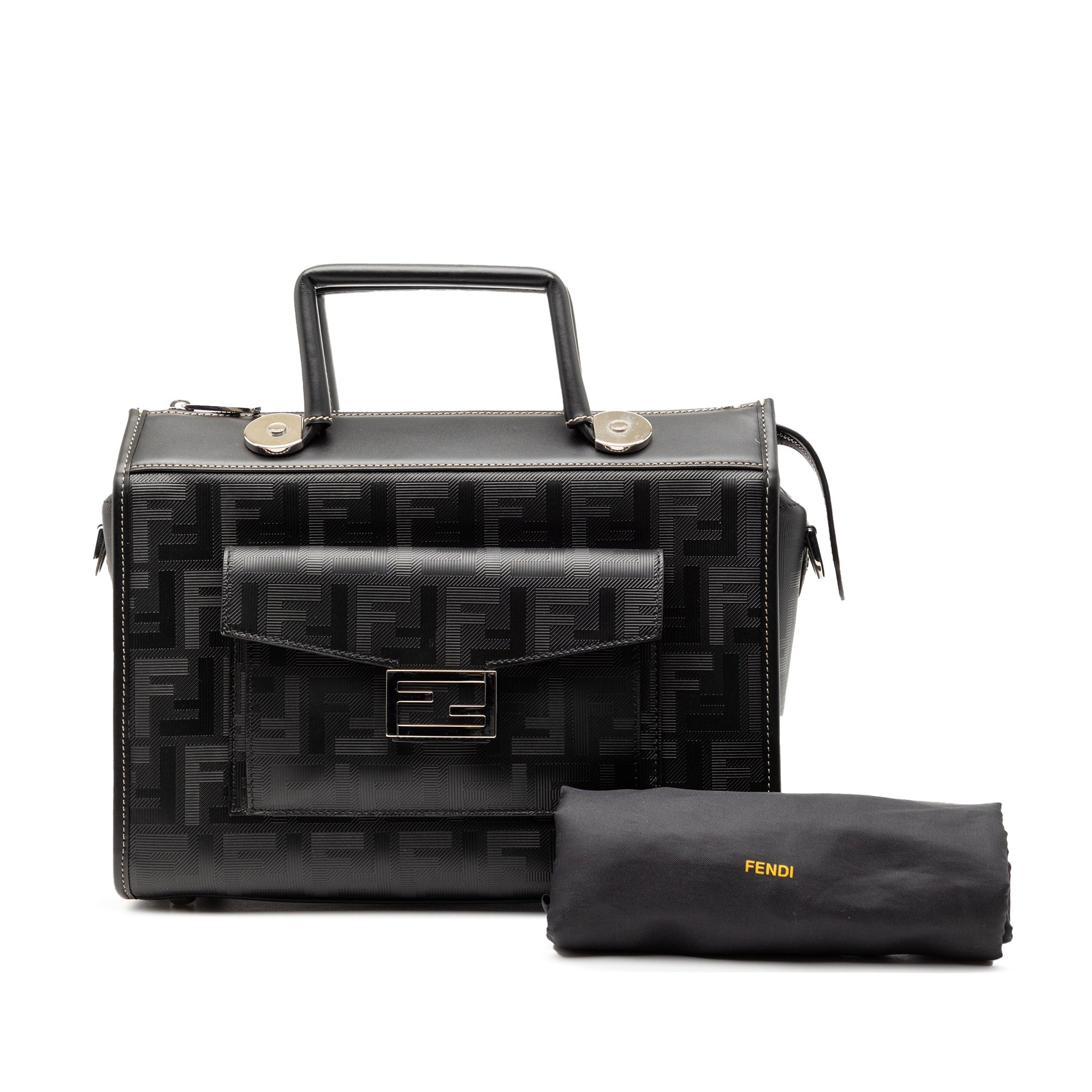 Fendi Zucca Coated Canvas Soft Trunk Satchel