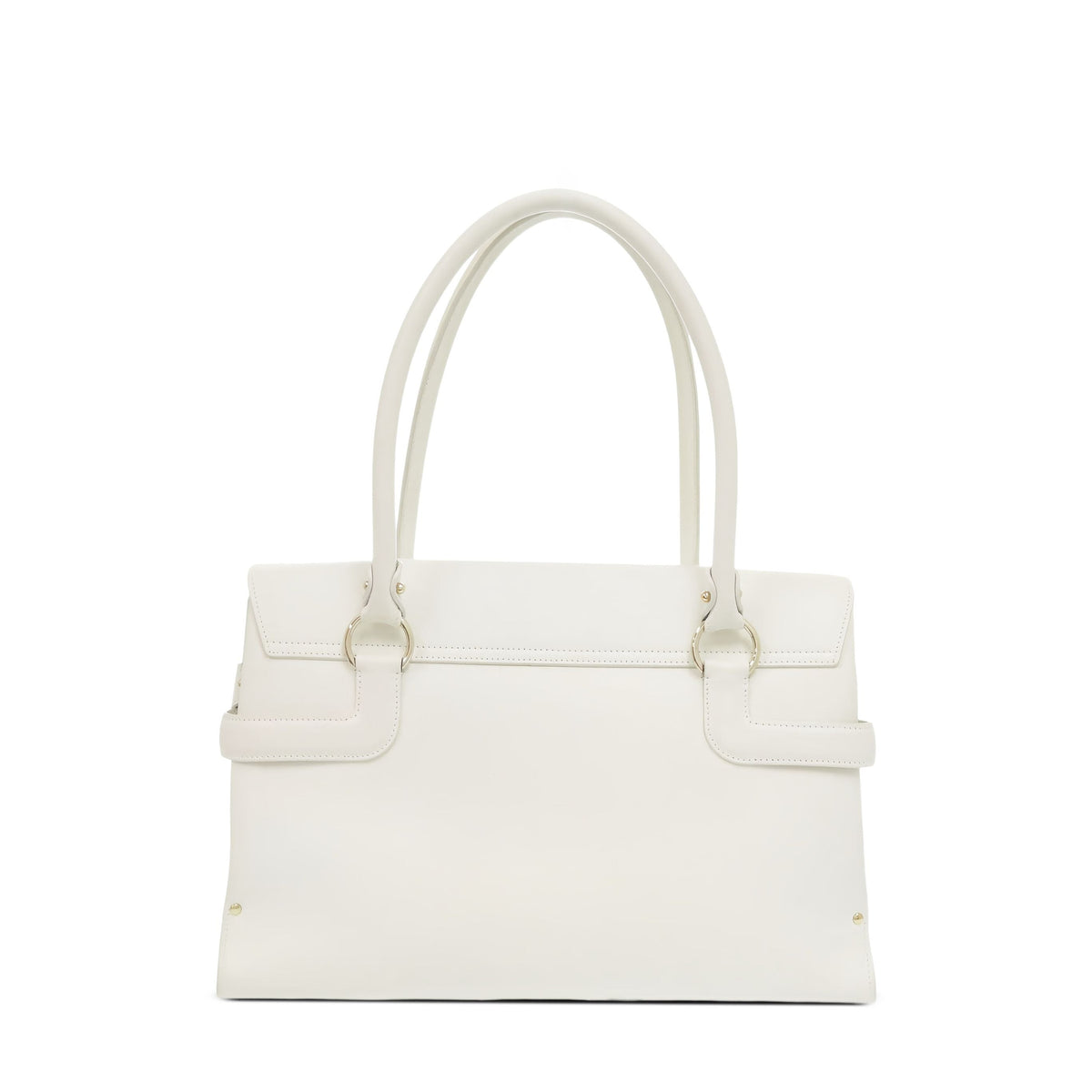 Ferragamo Leather Gancini Handbag — White