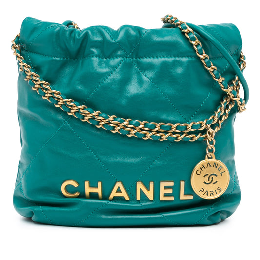 Chanel Mini Shiny Calfskin 22 Handbag