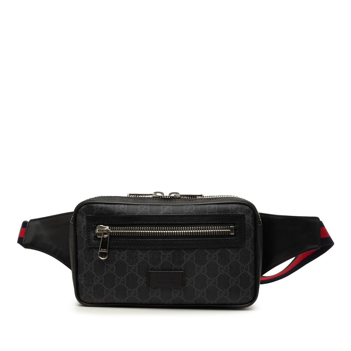 Gucci GG Supreme Web Belt Bag — Black