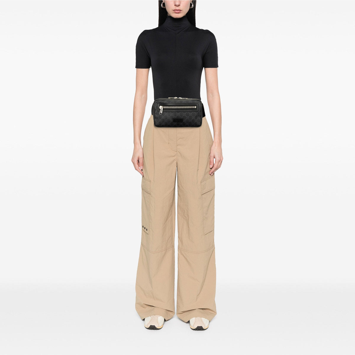 Gucci GG Supreme Web Belt Bag — Black