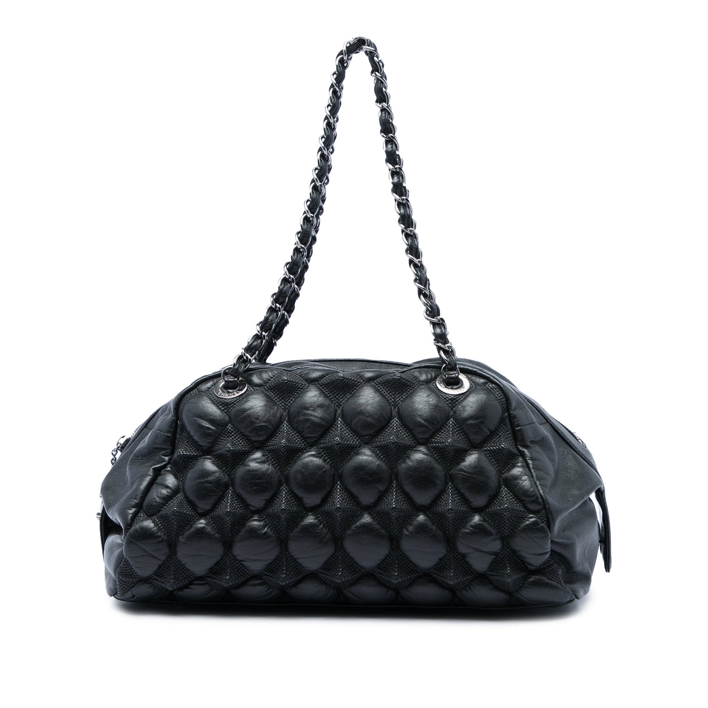 Chanel Lambskin Bubble Quilt Bowling Bag