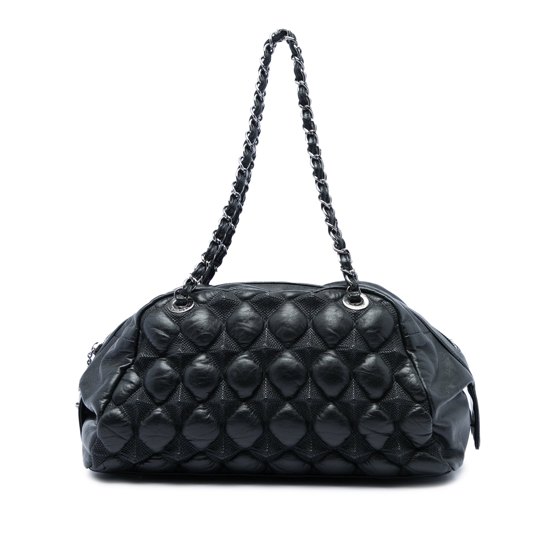 Chanel Lambskin Bubble Quilt Bowling Bag
