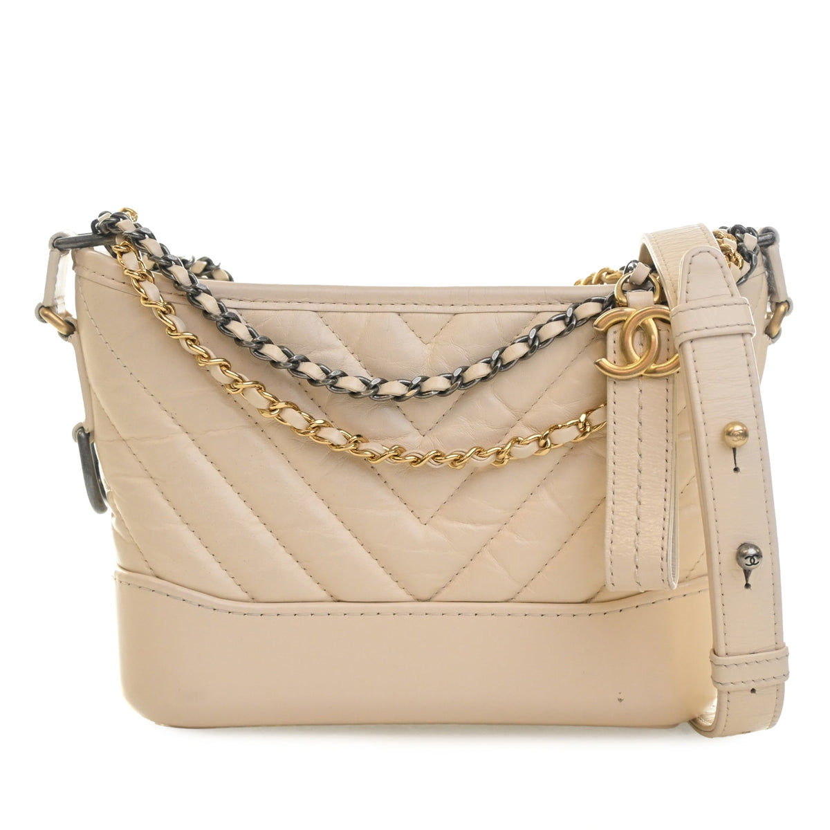 Chanel Small Chevron Aged Calfskin Gabrielle Hobo