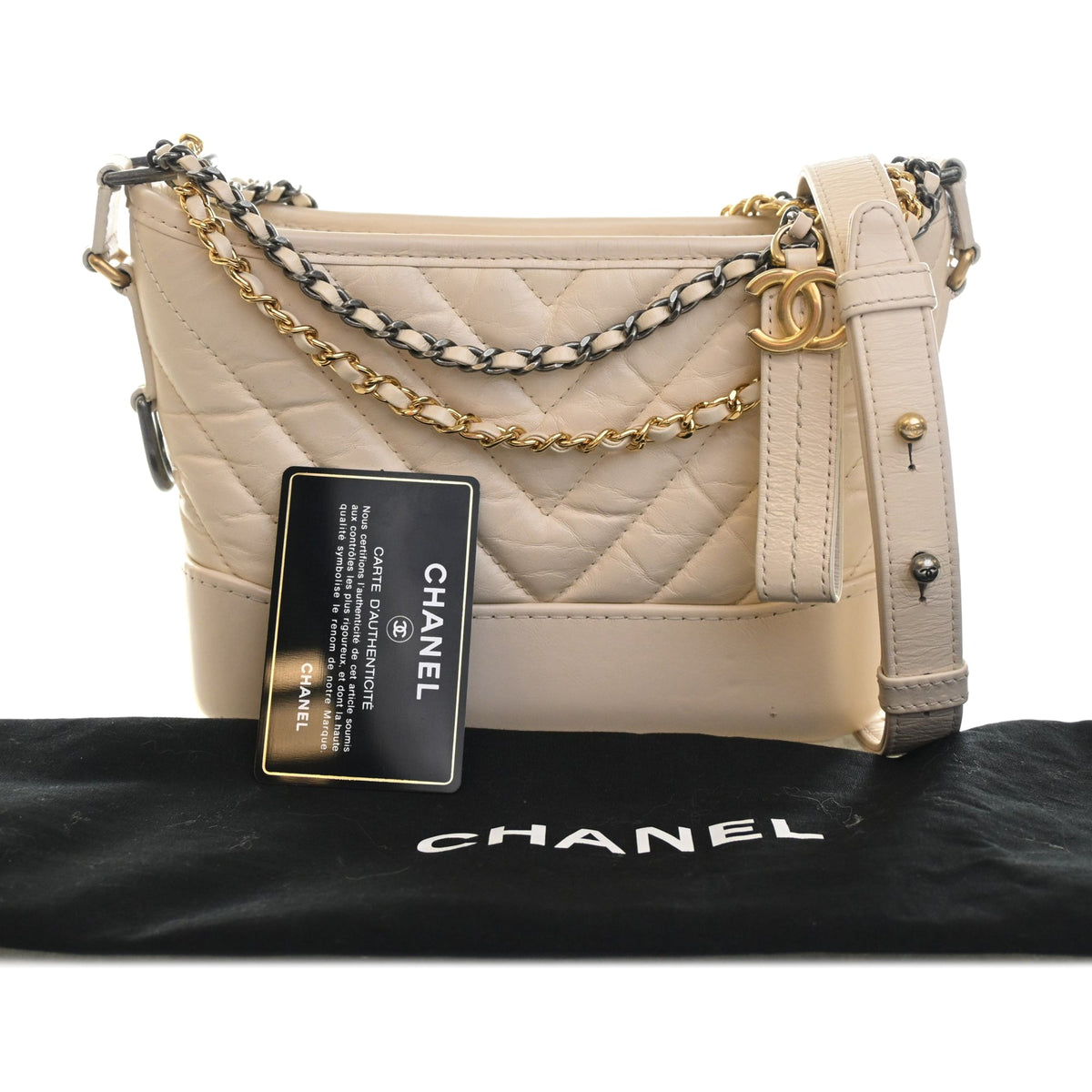 Chanel Small Chevron Aged Calfskin Gabrielle Hobo