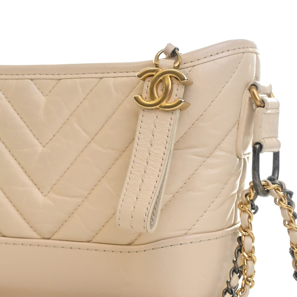 Chanel Small Chevron Aged Calfskin Gabrielle Hobo